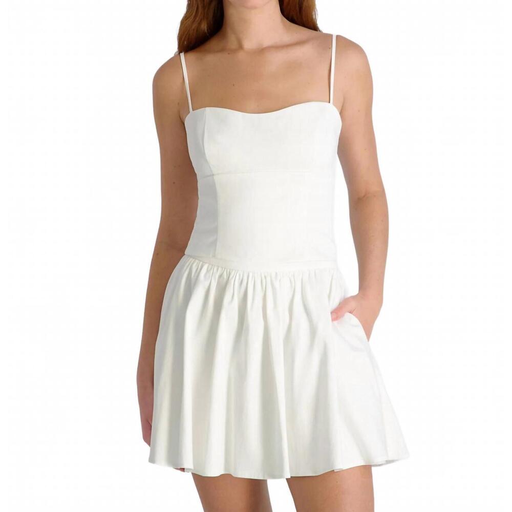 NEW FRENCH CONNECTION cotton sateen bustier cami in summer white